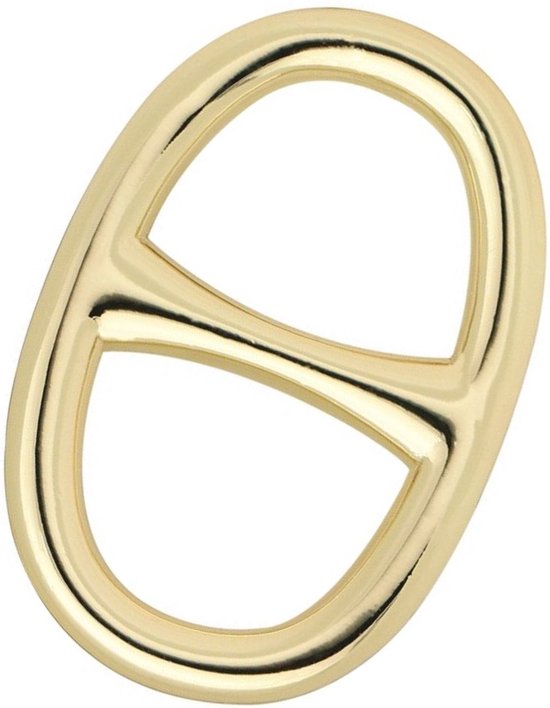 Fako Bijoux® - Sjaalklem - Sjaal Klem - Sjaal Ring - Ovaal - Classic - 31x45mm - Goudkleurig