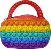Pop it tas - Fidget toys - Regenboog - Antistress - 18 x 17 cm - Met schouderband - Verstelbaar - Siliconen - multicolor