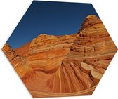 WallClassics - PVC Schuimplaat Hexagon  - The Wave - Amerika Berglandschap - 70x60.9 cm Foto op Hexagon (Met Ophangsysteem)
