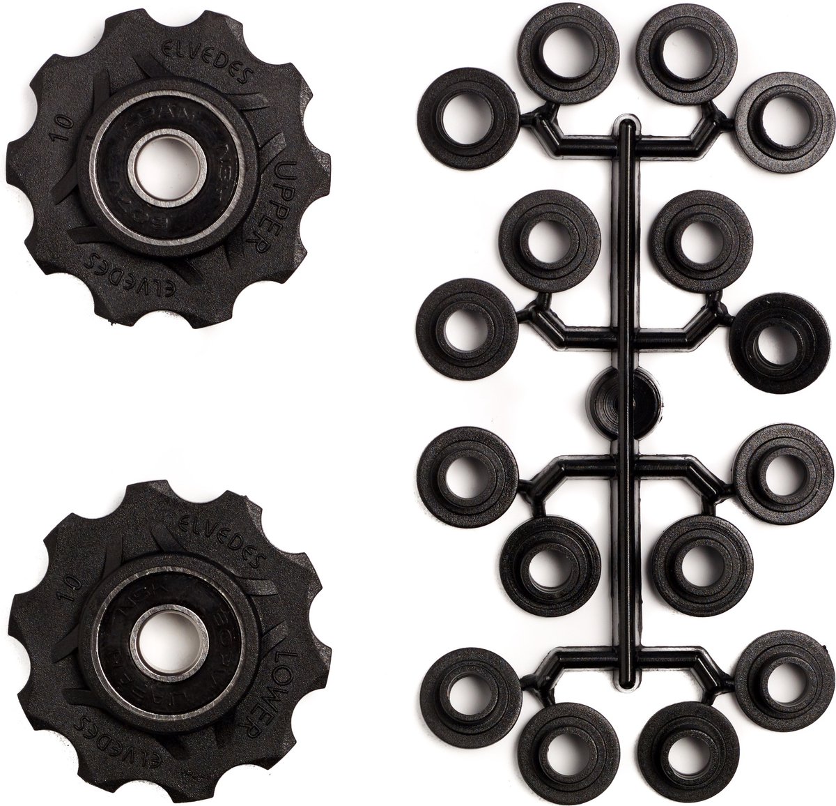 Elvedes Derailleurwieltjes 10T met spacers - Geschikt voor Shimano, SRAM, Campagnolo - Duurzame lagers - Set van 2