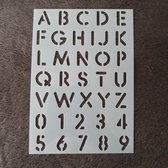 Alfabet hoofdletter met cijfers nr 2 stencil, A5, kaarten maken, scrapbooking, herbruikbaar