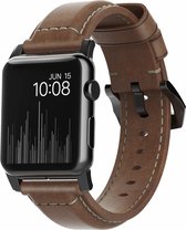 Nomad Horlogeband geschikt voor Apple® Watch - 49/45/44 mm - Traditional - Bruin / Zwart