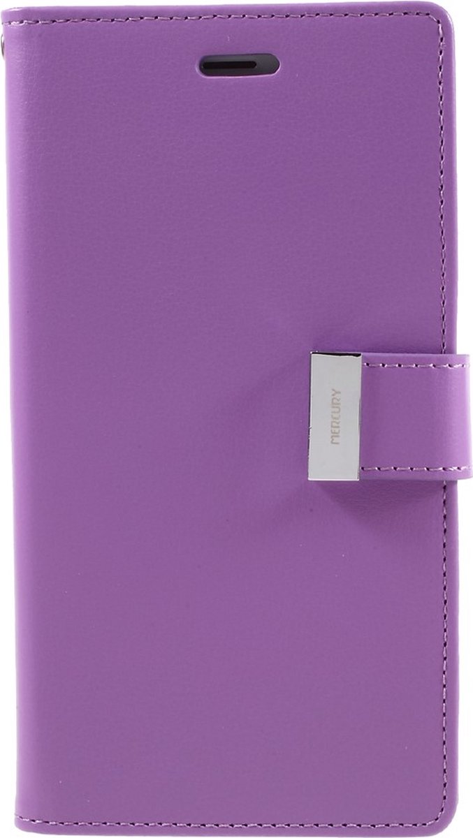 Mercury Goospery Lederen geschikt voor iPhone 7 Plus 8 Plus Walletcase 7 pasjes - Paars