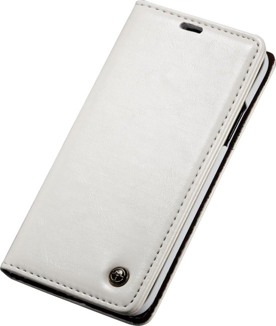 Étui portefeuille en cuir artificiel Caseme pour iPhone X XS - Blanc