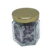Potje Bergkristal en Hematiet - Bergkristal - Hematiet - oplaad/ontlaad set edelstenen - hexagon potje ca. 50 gr.