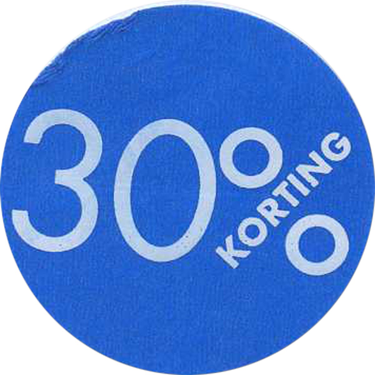 Etiket | Reclame-etiket | papier | 30% korting | ∅30mm | blauw | rol à 250 stuks
