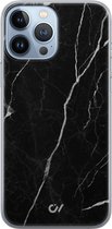 Hoesje geschikt voor Apple iPhone 13 Pro Max - Marble Noir - Marmer - Zwart - Apple Soft Case Telefoonhoesje - TPU Back Cover - Casevibes