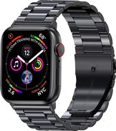 Horloge Band Geschikt Voor Apple Watch 1-8 / SE (42/44/45 mm) Roestvrij Staal Schakels - Zwart