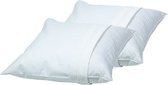 Sleepnight Hoofdkussenbeschermer - 2 Pack White Effen Molton - 65 x 65 cm - Waterdicht - 550818-65 x 65 cm