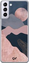 Hoesje geschikt voor Samsung Galaxy S21 - Landscape Rosegold - Landschap - Roze - Soft Case Telefoonhoesje - TPU Back Cover - Casevibes