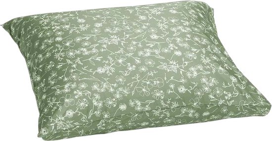 Yumeko kussensloop katoen satijn fields of olive 60x70 - Bio, eco & fairtrade - 1 stuk