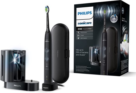 Philips Sonicare ProtectiveClean 5100 HX6850/57 Elektrische tandenborstel Sonisch Zwart