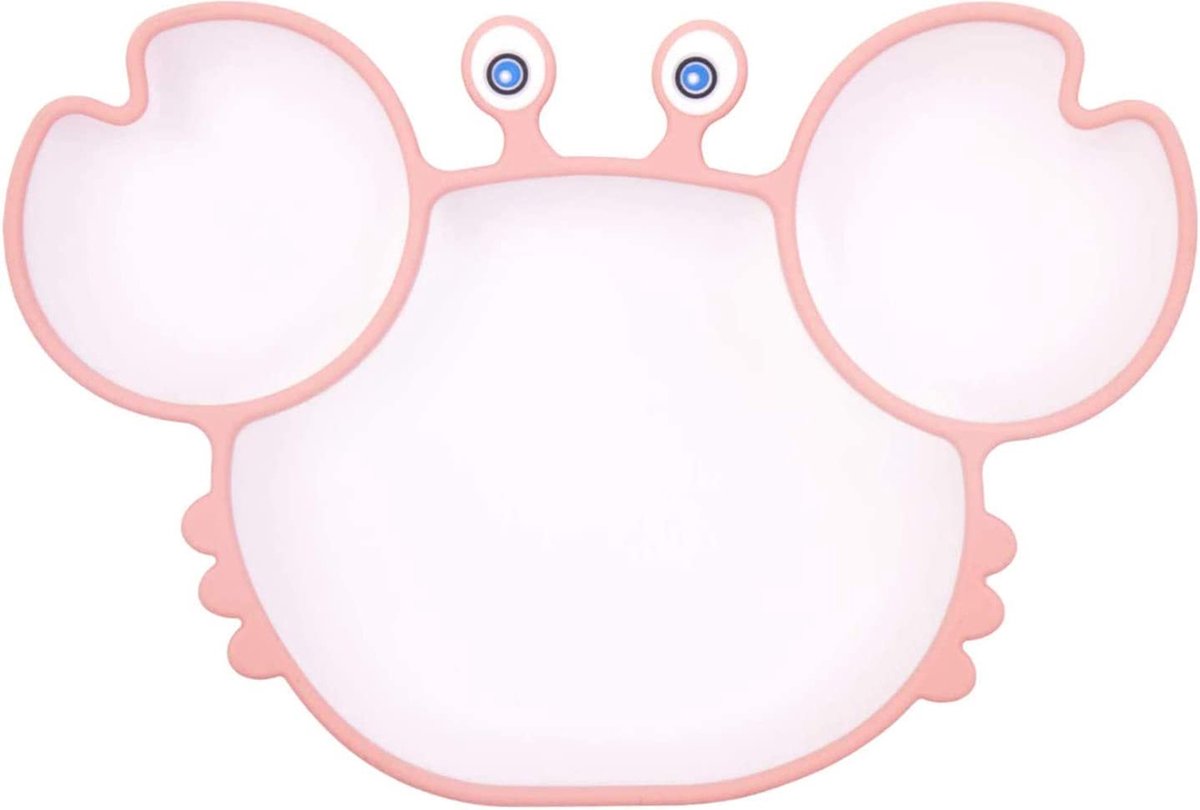 Goedkoopste KimDo - Siliconen Baby Bord met Zuignap | Onbreekbaar Bordje met Vakken | Eetbord Kinderbord geschikt voor Peuters en Kleuters - Roze