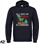 Klere-Zooi - All I Want for Christmas is a Dinosaur - Hoodie - 3XL
