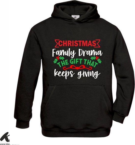 Klere-Zooi - Christmas Family Drama - Hoodie - 104 (3/4 jaar)