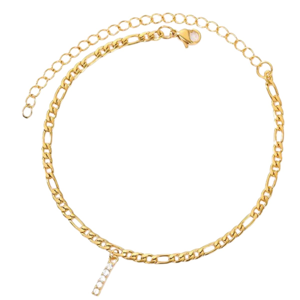 Enkelbandje - Enkelbandjes Dames - Enkelbandje Goud - Initials - Goudkleurig - Letter I