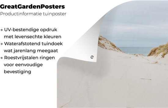 Dunes de sable avec la mer en arrière-plan affiche de jardin 60x40 cm - petit - Toile de jardin / Toile d'extérieur / Peintures pour l'extérieur (décoration de jardin)