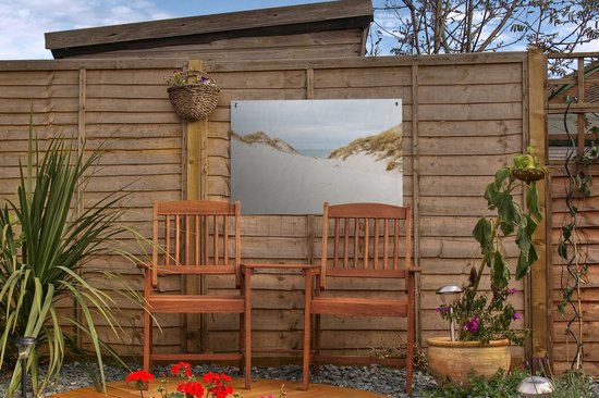 Dunes de sable avec la mer en arrière-plan affiche de jardin 60x40 cm - petit - Toile de jardin / Toile d'extérieur / Peintures pour l'extérieur (décoration de jardin)