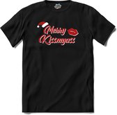 Merry kissmyass - T-Shirt - Heren - Zwart - Maat M
