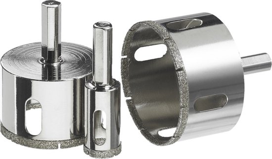FOCSTOL Tegelboorset 6mm - 10 stuks hardmetalen boor met ronde schacht voor hout, kunststof, metselwerk, keramische tegels, beton, marmer