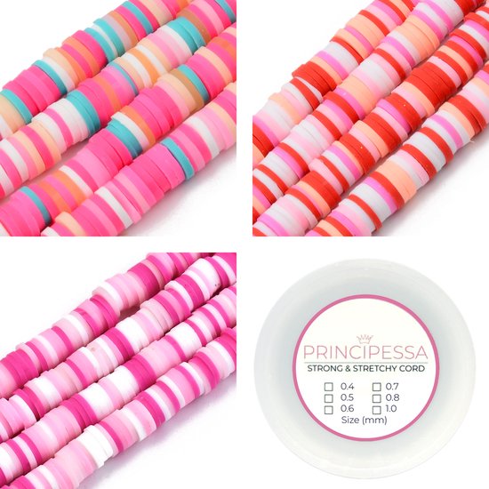 PATIKIL 6mm Polymer Clay Perlen Spacer, 3500 Stück 10 Stränge Runde