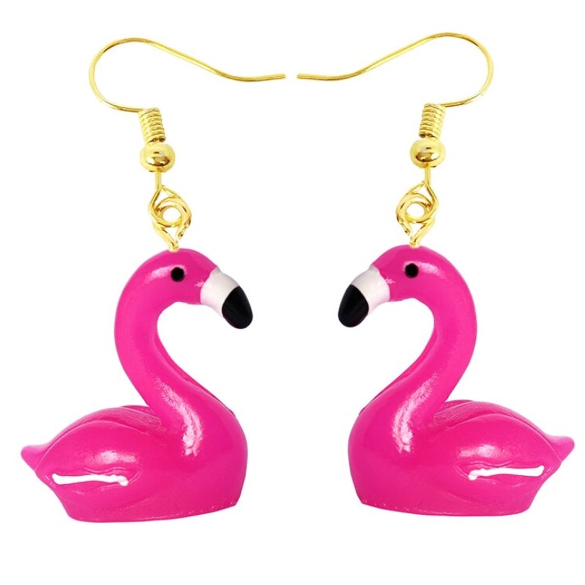 Fako Bijoux® - Oorbellen - Flamingo - Kunststof - Roze - Fako Bijoux®
