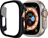 By Qubix Apple Watch Ultra case - Zwart - Geschikt voor Apple Watch 49mm hoesje - screenprotector - Bescherming iWatch - Bescherm hoesje