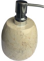 J-stone - Luxe hand zeepdispenser - marmer - beige - rond