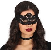Fiestas Guirca - Masker zwart kant - Halloween Masker - Enge Maskers - Masker Halloween volwassenen - Masker Horror