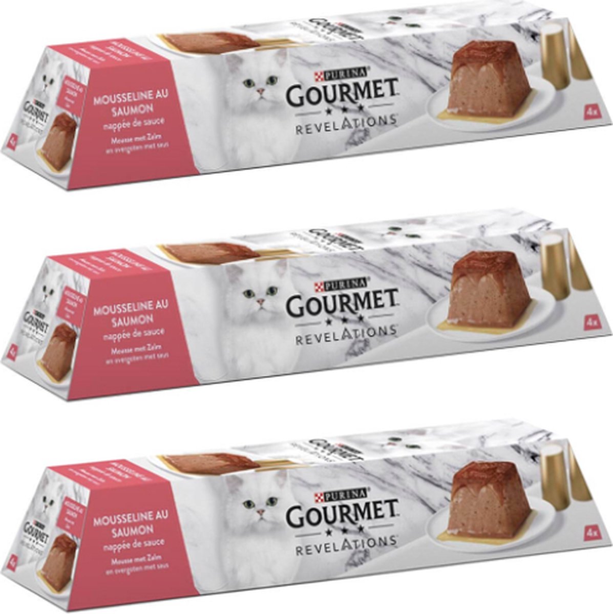 Purina Gourmet Revelations Mousse Met Saus - Kip Natvoer Voor Katten 4x57g