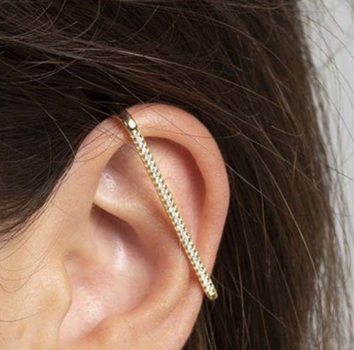 Boven oor ear cuff | goud gekleurd