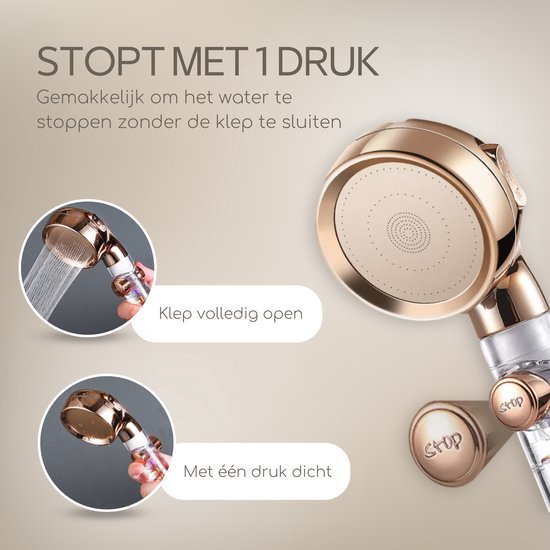 thumbnail: Douchekop Met LED - 7 Kleuren - Waterbesparend - Hogedruk - Met Filter - Universele Aansluiting