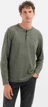 camel active Henley shirt met lange mouwen in duurzaam katoenmix - Maat menswear-XXL - Groen