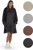 Blumtal Fleece Hoodie Blanket with Sleeves - Couverture confortable portable - couverture à capuche avec 2 poches avant et capuche - anthracite