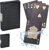 Cartes de poker Relaxdays - 2 jeux - cartes à jouer au poker - résistant à l'eau - jeu de cartes - noir