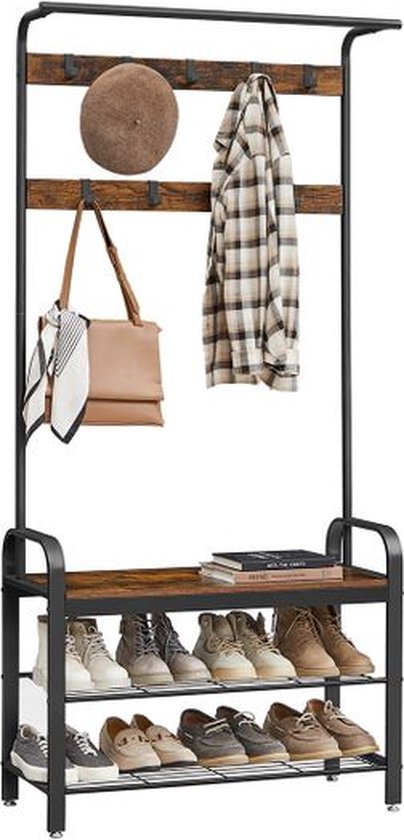 VASAGLE kapstok 183 cm hoog greige grijs - songmics home