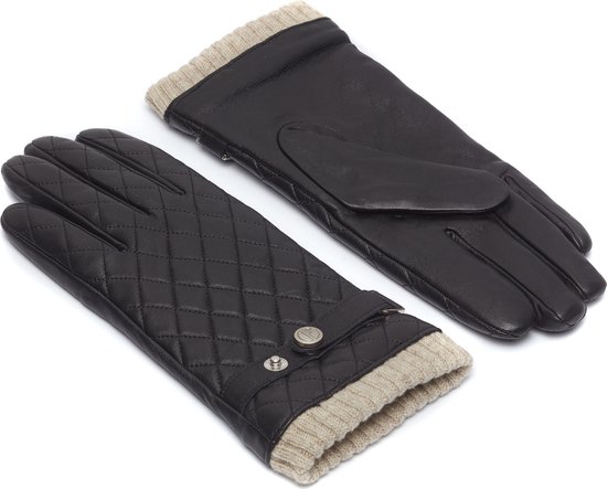 Leren Handschoenen Dames - Touchscreen handschoenen Zwart - 100% Echt  soepel... | bol.com