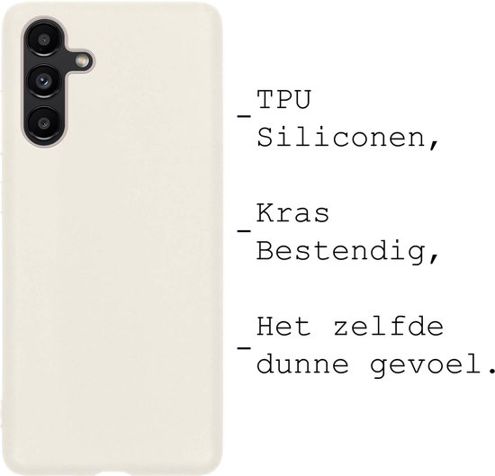 Coque Samsung Galaxy A04s Coque Arrière En Siliconen Avec 2x Protecteur D'écran - Coque Samsung A04s Coque En Silicone - Wit