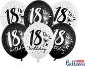 Partydeco - Ballonnen 18th! Birthday, mix (6 stuks)