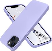 LuxeBass Siliconen hoesje geschikt voor Apple iPhone 14 Plus - Paars - telefoonhoes - gsm hoes - gsm hoesjes