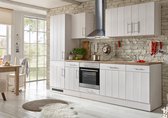 Goedkope keuken 280  cm - complete keuken met apparatuur Anton  - Wit/Wit - soft close - keramische kookplaat - vaatwasser - afzuigkap - oven    - spoelbak