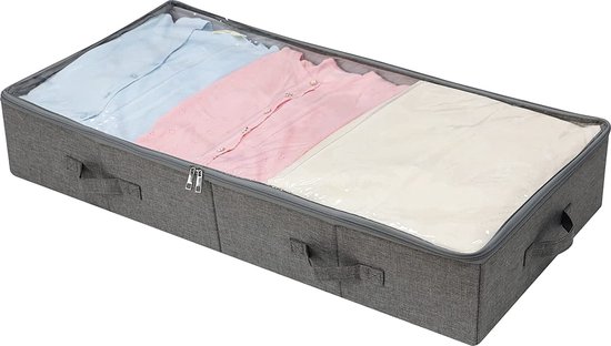 Set van 2 opbergbakken onder het bed met deksels en wieltjes - Ruime