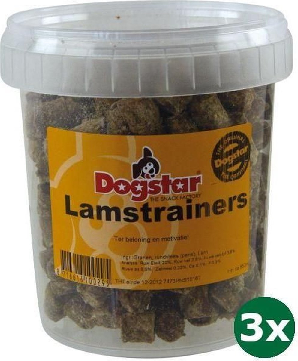 3x850 ml Dogstar lamtrainers hondensnack
