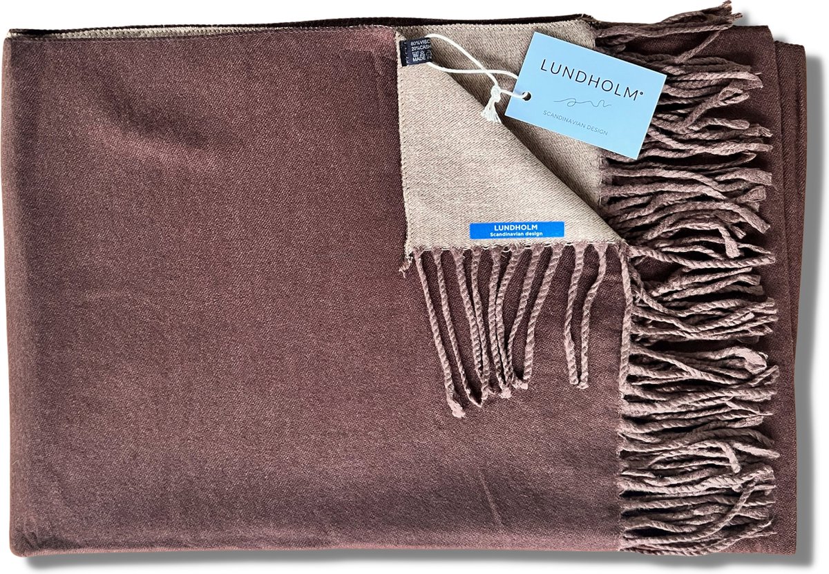 Lundholm Sjaal heren winter xl - hoogwaardige kwaliteit met kasjmier - cashmere sjaal bruin - mannen cadeautjes tip | Scandinavisch design - Reykjavik serie