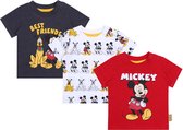Mickey Mouse DISNEY - 3x T-shirts gris, blanc et rouge / 80
