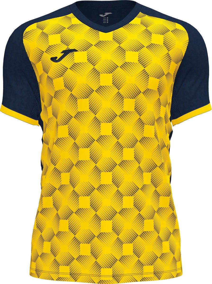 Joma Supernova III Shirt Korte Mouw Kinderen - Marine / Geel | Maat: 164