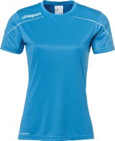 Uhlsport Stream 22 Shirt Korte Mouw Dames - Cyaan / Wit | Maat: S