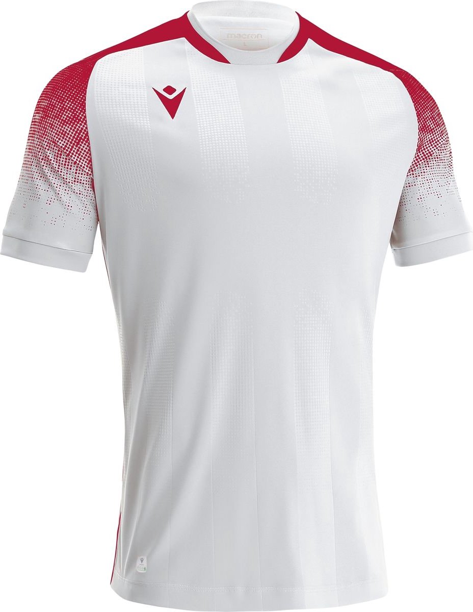 Macron Alioth Shirt Korte Mouw Heren - Wit / Rood | Maat: 3XL