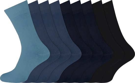 jeans mix - Normale Heren sokken Naadloos 100% katoen - 9 paar - Maat 39-42