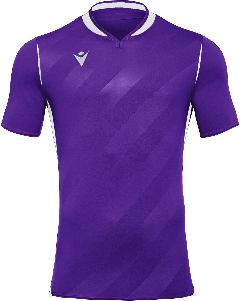 Macron Kimah Shirt Korte Mouw Heren - Paars / Wit | Maat: 3XL
